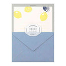 ミドリ レターセット476 活版 レモン柄 便箋／8枚入、封筒／4枚入