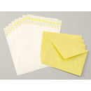 ミドリ レターセット477 活版 花ライン柄 黄 便箋／8枚入、封筒／4枚入