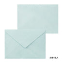 ミドリ レターセット478 活版 花フレーム柄 水色 便箋／8枚入、封筒／4枚入