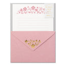 ミドリ レターセット506 箔押封筒 小花柄 便箋／6枚入り、封筒／3枚入