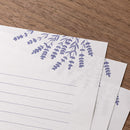 ミドリ レターセット516 箔押封筒 ラベンダー柄 便箋／6枚入、封筒／ 3枚入