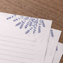 ミドリ レターセット516 箔押封筒 ラベンダー柄 便箋／6枚入、封筒／ 3枚入