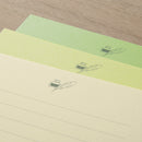 ミドリ レターセット916 色を贈る 緑 便箋／12枚入（3色×4枚）、封筒／4枚入