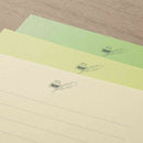 ミドリ レターセット916 色を贈る 緑 便箋／12枚入（3色×4枚）、封筒／4枚入