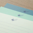 ミドリ レターセット917 色を贈る 青 便箋／12枚入（3色×4枚）、封筒／4枚入