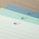 ミドリ レターセット917 色を贈る 青 便箋／12枚入（3色×4枚）、封筒／4枚入