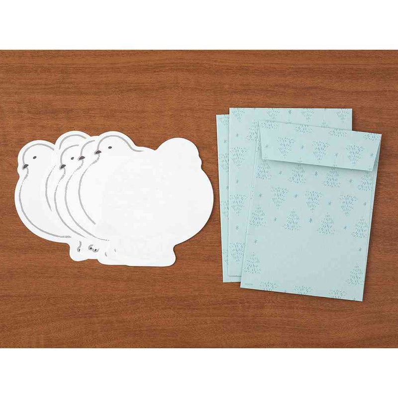 ミドリ レターセット925 ダイカット ライチョウ柄 便箋／6枚入、封筒／3枚入