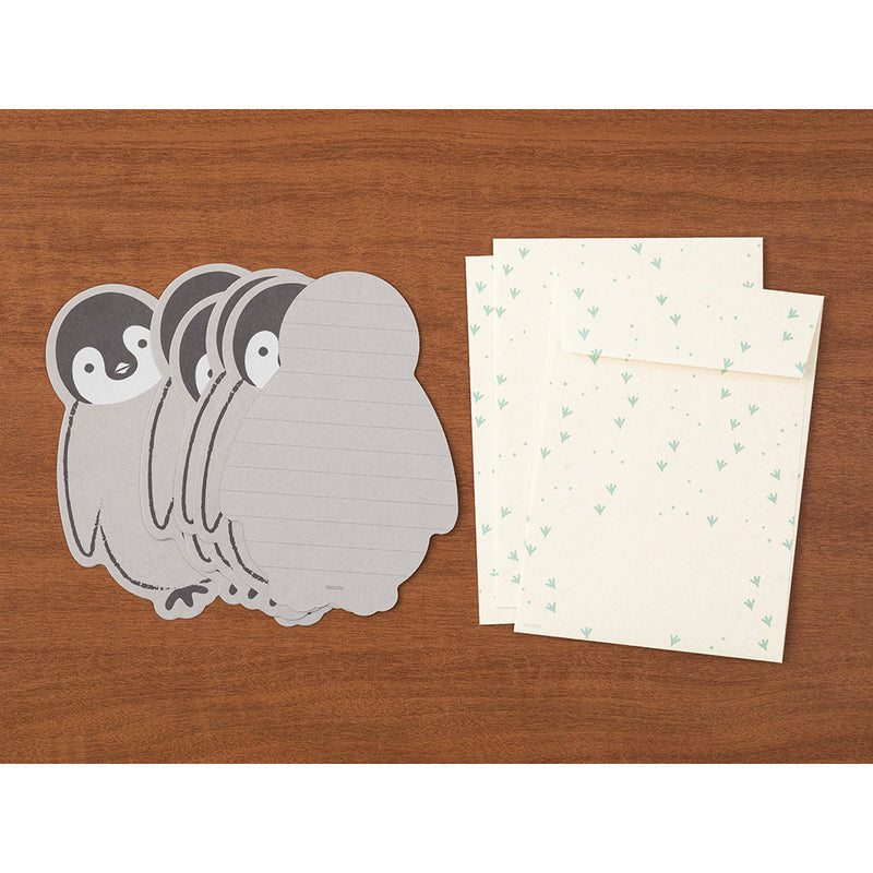 ミドリ レターセット926 ダイカット ペンギン柄 1パック