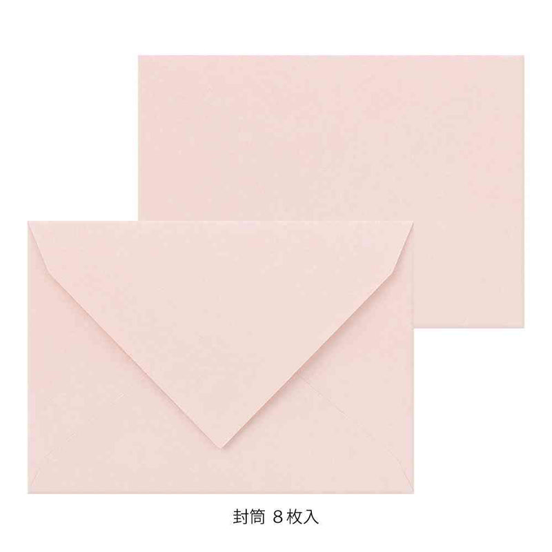 ミドリ レターセット929 花色和紙 ピンクA 便箋／16枚入、封筒／8枚入