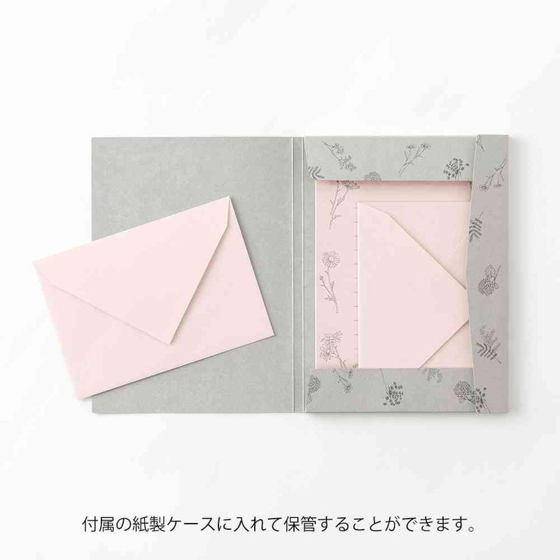 ミドリ レターセット929 花色和紙 ピンクA 便箋／16枚入、封筒／8枚入