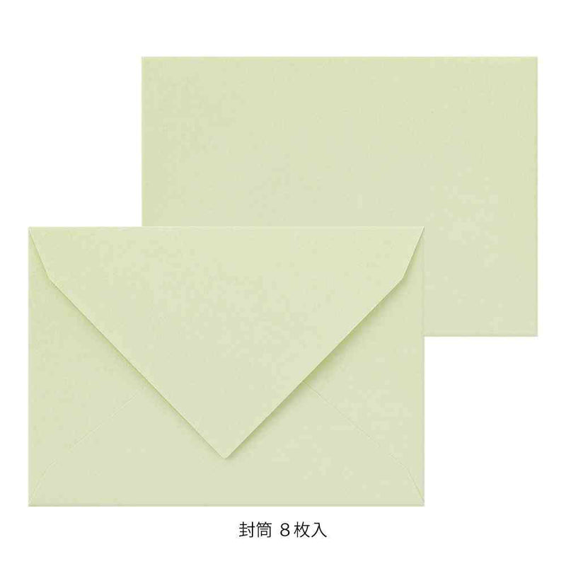 ミドリ レターセット931 花色和紙 緑A 便箋／16枚入、封筒／8枚入