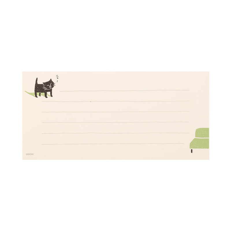 ミドリ 一筆箋 きらく ねこ柄 1冊