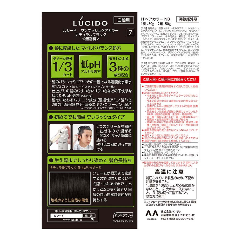 医薬部外品】マンダム ルシード ワンプッシュケアカラー ナチュラル