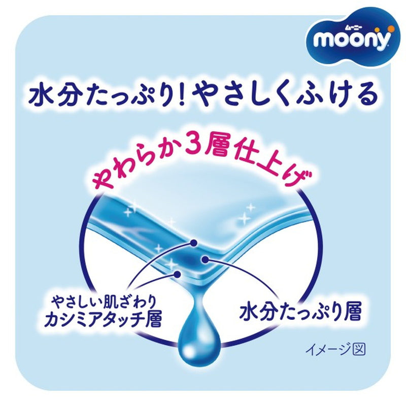 moony 婴儿湿巾柔软材料替换装 76 张 x 8