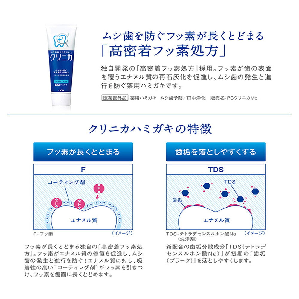 医薬部外品】ライオン クリニカ フレッシュミント タテ型 130g