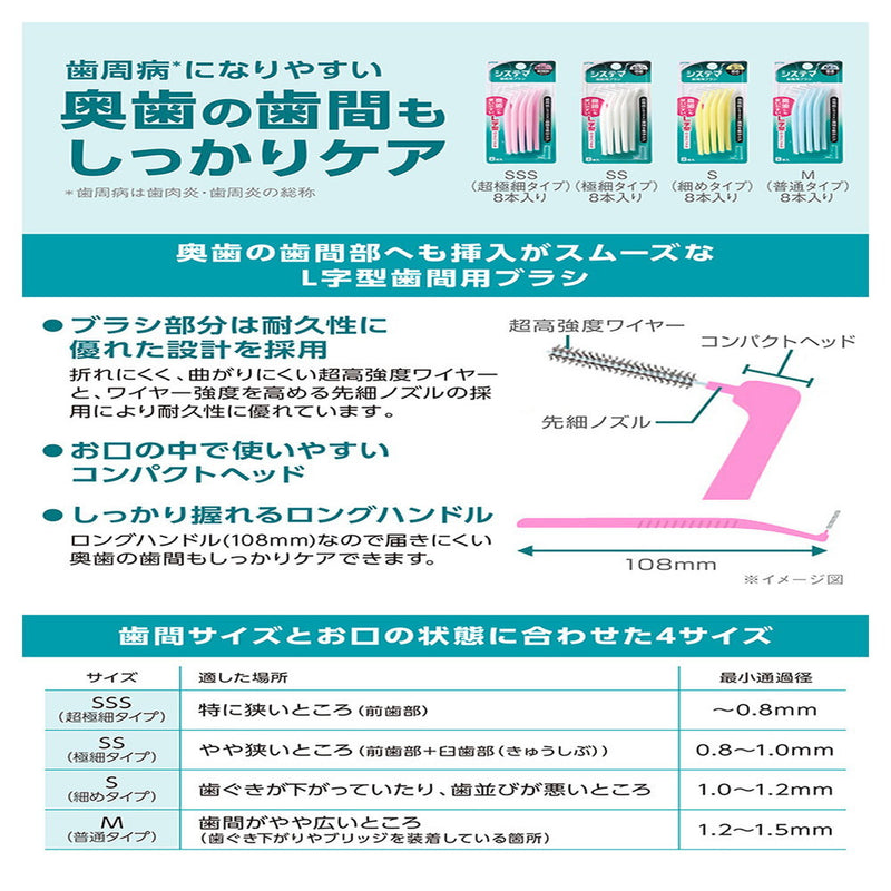 デンターシステマ歯間用デンタルブラシSSS 8本