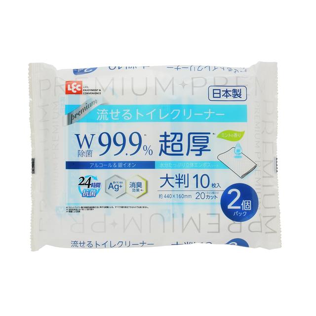 レック　流せるトイレクリーナー　プレミアム　超厚　大判　１０枚入り×２個パック