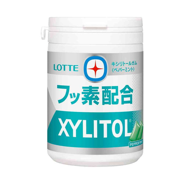 ◆ロッテ キシリトールガム+フッ素 ＜ペパーミント＞ スリムボトル 125g