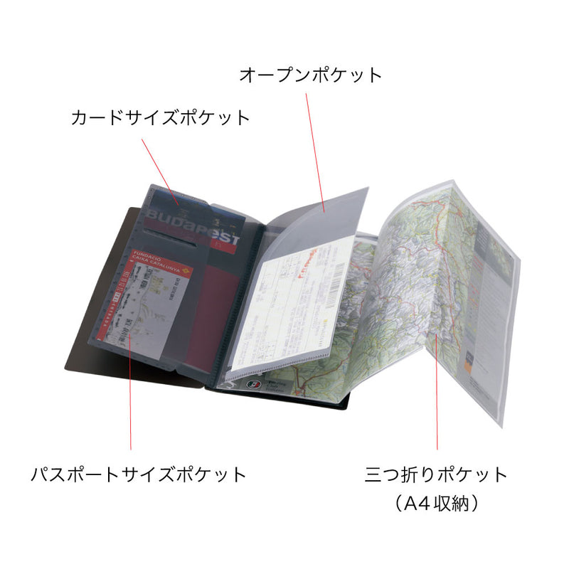 リヒト SMART FIT キャリングポケット for TRAVEL A4 1／3 ベージュ  1冊
