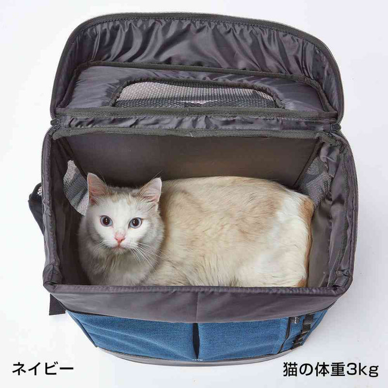 Liscio CAT リュックキャリー ネイビー メーカー直送▼返品・キャンセル不可【他商品との同時購入不可】