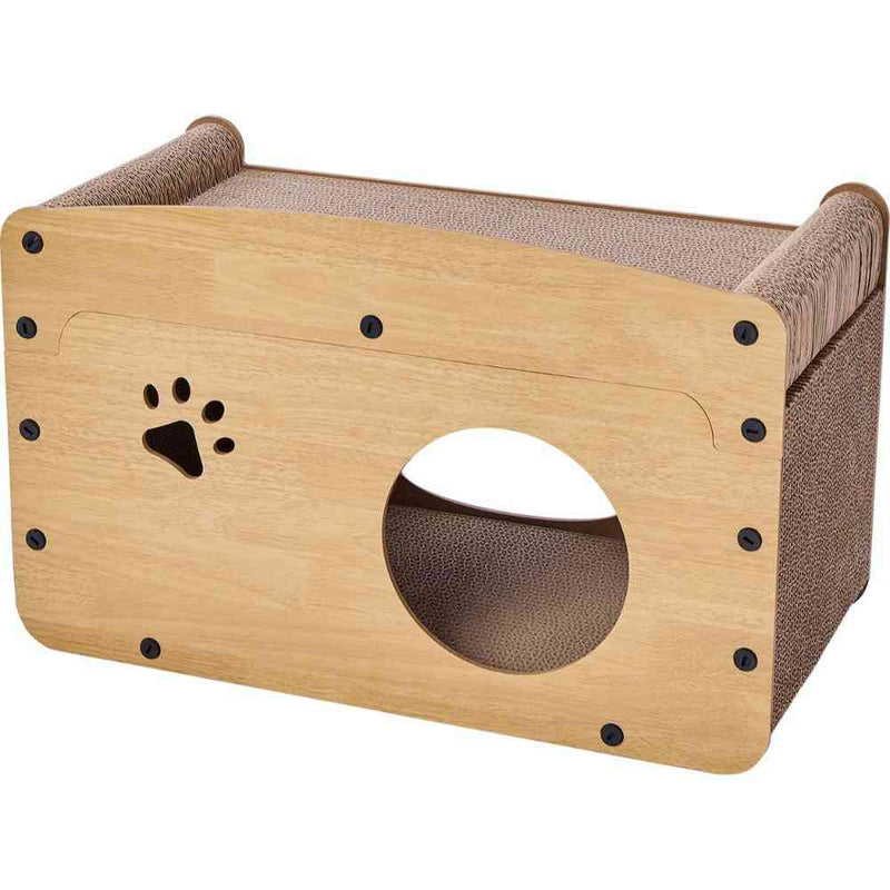 猫用おもちゃ くつろげる ねこまどつめみがきハウス メーカー直送▼返品・キャンセル不可【他商品との同時購入不可】