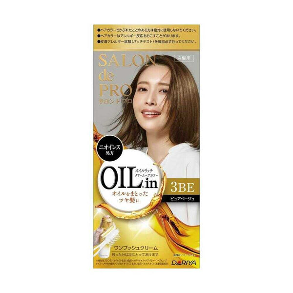 【医薬部外品】サロンドプロ オイルリッチクリームヘアカラー（白髪用）3BE ピュアベージュ 1剤56g・2剤44g