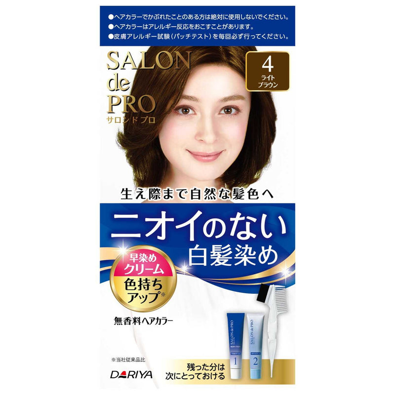[医药部外品] Dariya Salon de Pro Quick Dye Cream 4 (浅棕色)