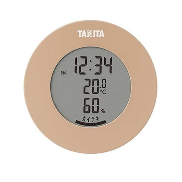 タニタ 温湿度計TT585 ライトブラウン