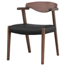 ダイニングチェア Moana セミアーム WAL/BK　メーカー直送　▼返品・キャンセル不可【他商品との同時購入不可】