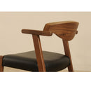 ダイニングチェア Moana セミアーム WAL/BK　メーカー直送　▼返品・キャンセル不可【他商品との同時購入不可】