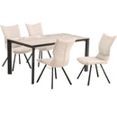 ダイニングチェア Poare アイボリー  2脚　メーカー直送▼返品・キャンセル不可【他商品との同時購入不可】