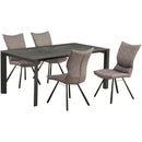 ダイニングチェア Poare 回転式 ダークグレー 2脚　メーカー直送▼返品・キャンセル不可【他商品との同時購入不可】