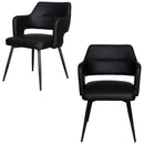 ダイニングチェア Olbia 固定式 ブラック 2脚セット　メーカー直送▼返品・キャンセル不可【他商品との同時購入不可】