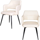 ダイニングチェア Olbia 固定式 ホワイト 2脚セット　メーカー直送▼返品・キャンセル不可【他商品との同時購入不可】