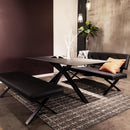 ダイニングテーブル Brescia ストームグレイ165　メーカー直送▼返品・キャンセル不可【他商品との同時購入不可】