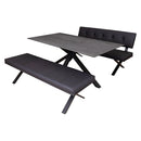 ダイニングセット ブレシア ホワイトクォーツ-BK 165 メーカー直送▼返品・キャンセル不可【他商品との同時購入不可】