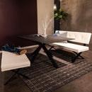 ダイニングセット ブレシア ストームグレー-BK 165 メーカー直送▼返品・キャンセル不可【他商品との同時購入不可】