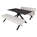 ダイニングセット ブレシア ストームグレー-BK 165 メーカー直送▼返品・キャンセル不可【他商品との同時購入不可】