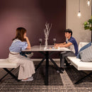 ダイニングセット ブレシア ホワイトクォーツ-WH 165 メーカー直送▼返品・キャンセル不可【他商品との同時購入不可】