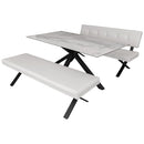 ダイニングセット ブレシア ホワイトクォーツ-WH 165 メーカー直送▼返品・キャンセル不可【他商品との同時購入不可】