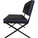 ダイニングベンチ Brescia PVC 背付 ブラック　メーカー直送　▼返品・キャンセル不可【他商品との同時購入不可】