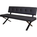 ダイニングベンチ Brescia PVC 背付 ブラック　メーカー直送　▼返品・キャンセル不可【他商品との同時購入不可】