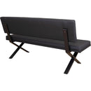 ダイニングベンチ Brescia PVC 背付 ブラック　メーカー直送　▼返品・キャンセル不可【他商品との同時購入不可】