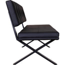 ダイニングベンチ Brescia PVC 背付 ブラック　メーカー直送　▼返品・キャンセル不可【他商品との同時購入不可】