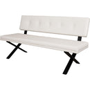 ダイニングベンチ Brescia PVC 背付 ホワイト　メーカー直送　▼返品・キャンセル不可【他商品との同時購入不可】