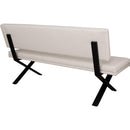 ダイニングベンチ Brescia PVC 背付 ホワイト　メーカー直送　▼返品・キャンセル不可【他商品との同時購入不可】