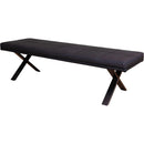 ダイニングベンチ Brescia PVC 背無 ブラック　メーカー直送　▼返品・キャンセル不可【他商品との同時購入不可】