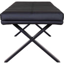 ダイニングベンチ Brescia PVC 背無 ブラック　メーカー直送　▼返品・キャンセル不可【他商品との同時購入不可】