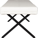 ダイニングベンチ Brescia PVC 背無 ホワイト　メーカー直送　▼返品・キャンセル不可【他商品との同時購入不可】