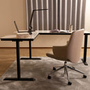 L字型デスク Rosen 110＋120 パールホワイト　メーカー直送▼返品・キャンセル不可【他商品との同時購入不可】